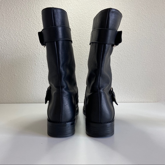 Stuart Weitzman Lotroops Moto Harness Boots SZ 7 BLACK - Picture 3 of 7